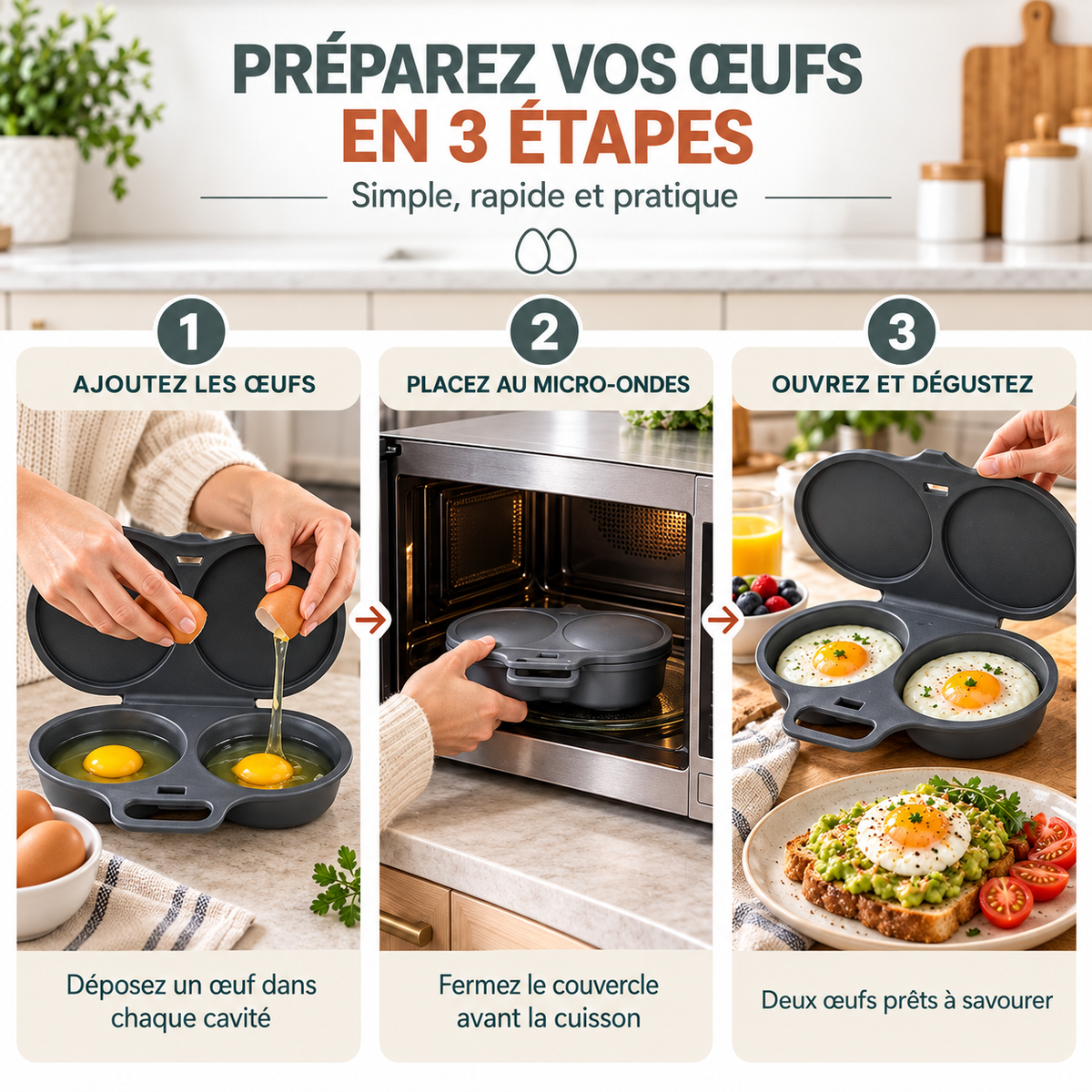 Cuiseur d'oeufs au micro-ondes